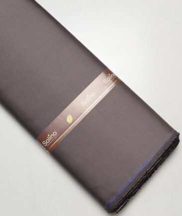 Solino  Solids European Cotton Linen Stretchable Trouser or Chinos Fabric (Greyish Brown)