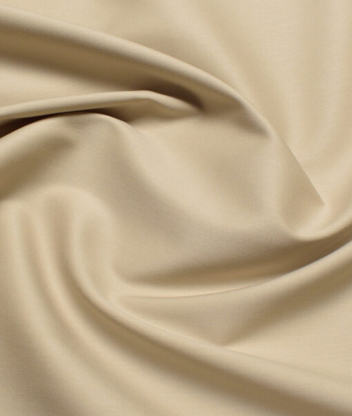 Vercelli italy  Solids Supima Cotton Stretchable Suiting Fabric (Sunset Beige)