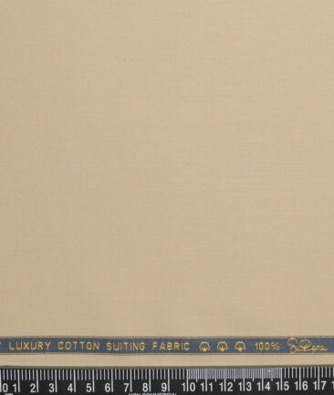 Vercelli italy  Solids Supima Cotton Stretchable Suiting Fabric (Sunset Beige)