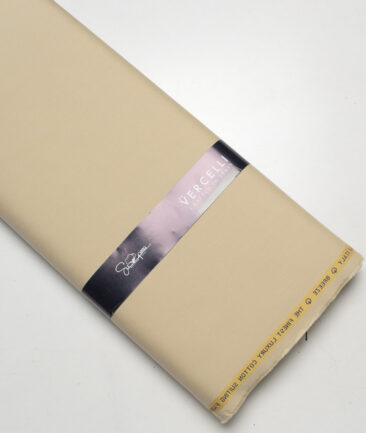Vercelli italy  Solids Supima Cotton Stretchable Suiting Fabric (Sunset Beige)