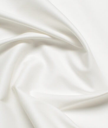 Vercelli italy  Solids Supima Cotton Stretchable Suiting Fabric (White)