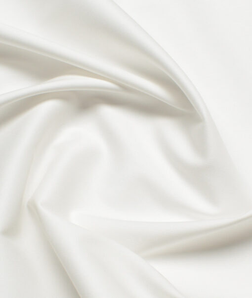 Vercelli italy  Solids Supima Cotton Stretchable Suiting Fabric (White)