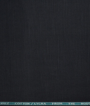 Burgoyne  Solids Cotton Stretchable Trouser or Chinos Fabric (Blackish Blue) - Image 4