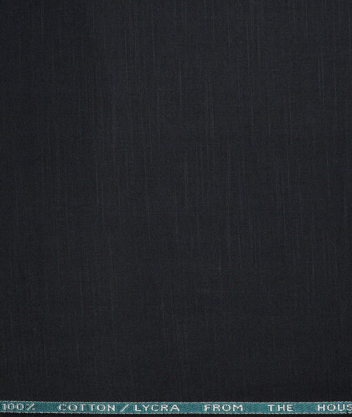 Burgoyne  Solids Cotton Stretchable Trouser or Chinos Fabric (Blackish Blue) - Image 4