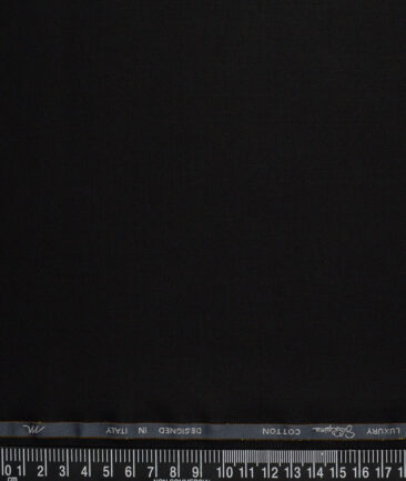 Tessitura Monti 2 Ply 140's Supima Cotton Solids Shirting Fabric (Jet Black)