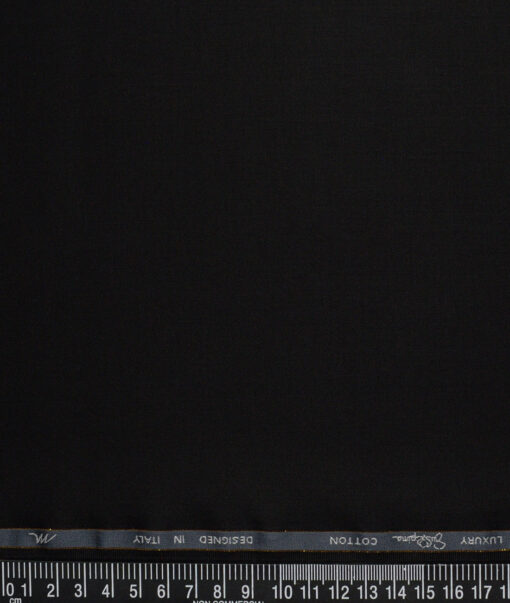 Tessitura Monti 2 Ply 140's Supima Cotton Solids Shirting Fabric (Jet Black)