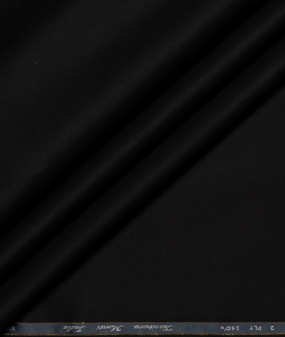 Tessitura Monti 2 Ply 140's Supima Cotton Solids Shirting Fabric (Jet Black) Tessitura Monti 2 Ply 140's Supima Cotton Solids Shirting Fabric (Jet Black)