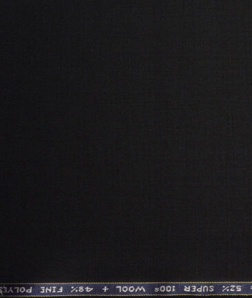 Raymond Exotic Super 100's Solids 52% Tasmania Wool Suiting Fabric (Jet Black)