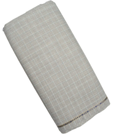 Raymond Super 90's Checks 25% Merino Wool Suiting Fabric (Light Grey)
