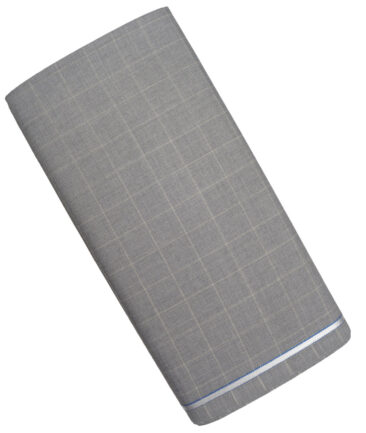 Raymond Super 100's Checks 50% Merino Wool Suiting Fabric (Light Grey)