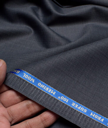 Raymond Exotic Men's 35% Wool Structured Super 100's  Unstitched Suiting Fabric (Blueish Grey) - Image 2
