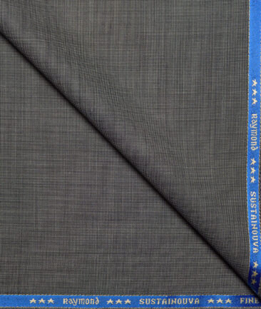 Raymond Exotic Men's 35% Wool Structured Super 100's  Unstitched Suiting Fabric (Grey)