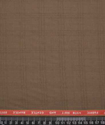 Raymond Super 90's Checks 27% Merino Wool Suiting Fabric (Brown)