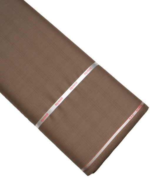 Raymond Super 90's Checks 27% Merino Wool Suiting Fabric (Brown)