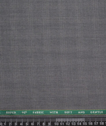 Raymond Super 90's Checks 27% Merino Wool Suiting Fabric (Worsted Grey)