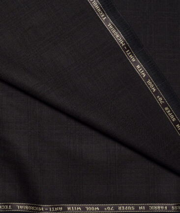 Raymond Super 70's Checks 35% Merino Wool Suiting Fabric (Dark Chocolate Brown)