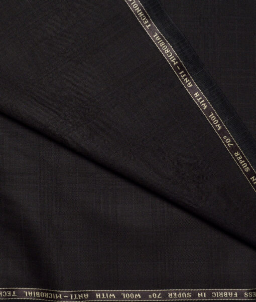 Raymond Super 70's Checks 35% Merino Wool Suiting Fabric (Dark Chocolate Brown)