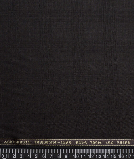 Raymond Super 70's Checks 35% Merino Wool Suiting Fabric (Dark Chocolate Brown)