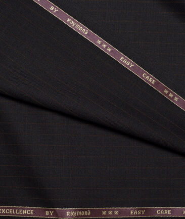 Raymond  Striped 40% Merino Wool Suiting Fabric (Black)