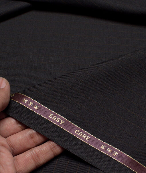 Raymond  Striped 40% Merino Wool Suiting Fabric (Black)