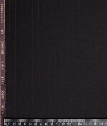 Raymond  Striped 40% Merino Wool Suiting Fabric (Black)