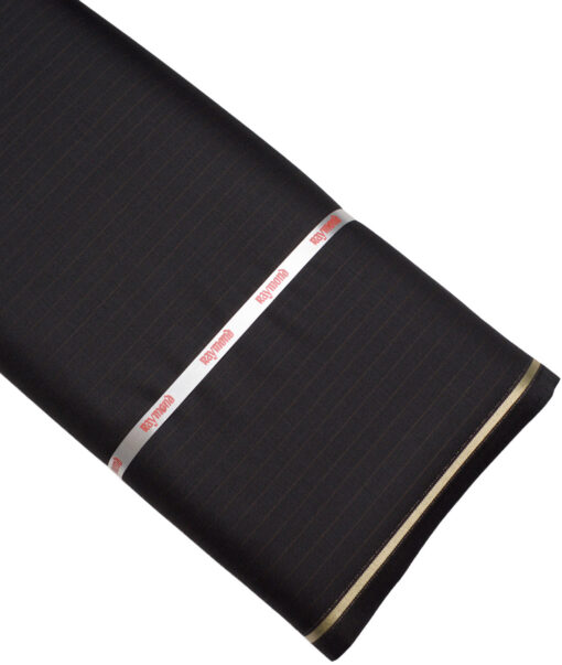 Raymond  Striped 40% Merino Wool Suiting Fabric (Black)