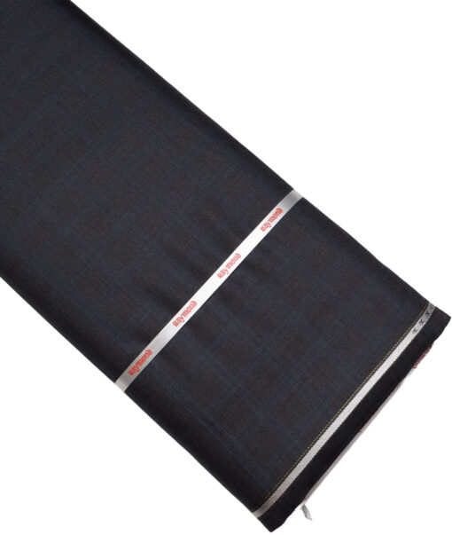 Raymond Super 100's Checks 45% Merino Wool Suiting Fabric (Dark Grey)