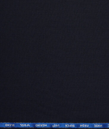 Raymond Super 140's Solids 45% Merino Wool Suiting Fabric (Dark Navy Blue)