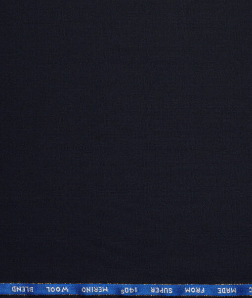 Raymond Super 140's Solids 45% Merino Wool Suiting Fabric (Dark Navy Blue)
