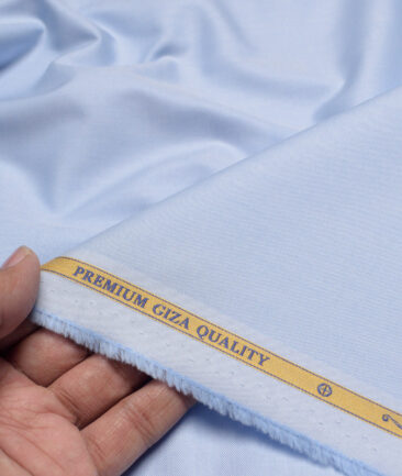 Soktas  Giza Cotton Pin-Point Oxford Solids Shirting Fabric (Sky Blue) - Image 3