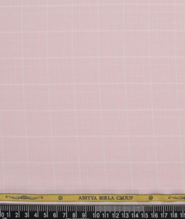 Soktas  Cotton Tencel Checks Shirting Fabric (Pink)