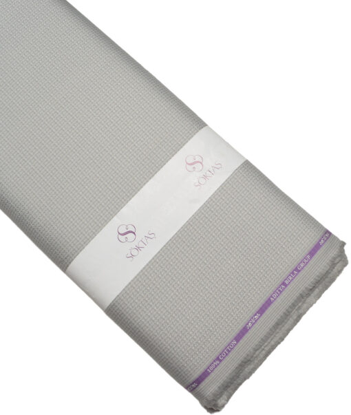 Soktas  Giza Cotton Structured Shirting Fabric (Light Grey)
