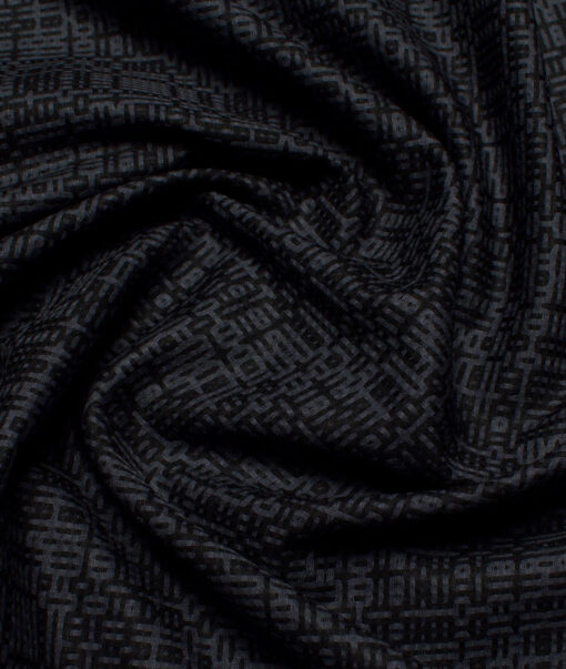 Soktas  Giza Cotton Self Design Shirting Fabric (Black)