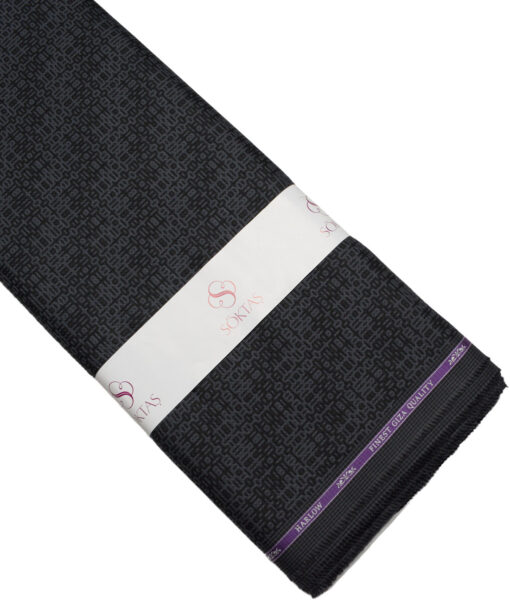 Soktas  Giza Cotton Self Design Shirting Fabric (Black)