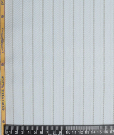 Soktas  Giza Cotton Striped Shirting Fabric (Sky Blue)