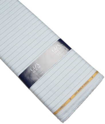 Soktas  Giza Cotton Striped Shirting Fabric (Sky Blue)