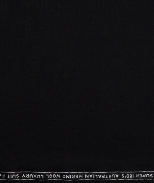 Vercelli Italy Super 180's Solids 70% Merino Wool Suiting Fabric (Jet Black)