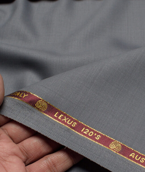 Vercelli Italy Super 120's Solids 50% Merino Wool Suiting Fabric (Cement Grey)