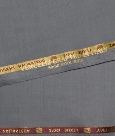 Vercelli Italy Super 120's Solids 50% Merino Wool Suiting Fabric (Cement Grey)