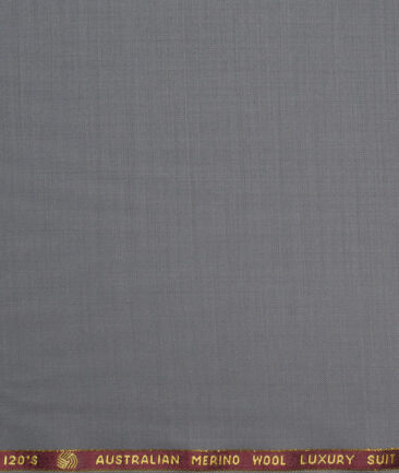 Vercelli Italy Super 120's Solids 50% Merino Wool Suiting Fabric (Cement Grey)