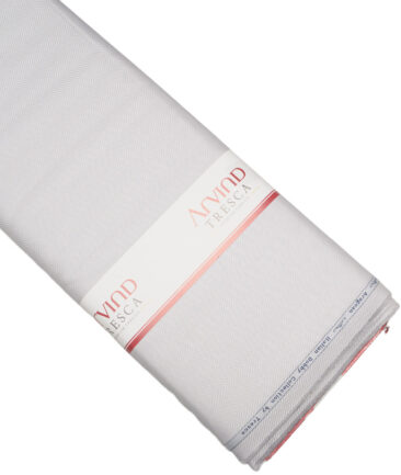 Tresca by Arvind  Cotton Striped Shirting Fabric (Light Grey)