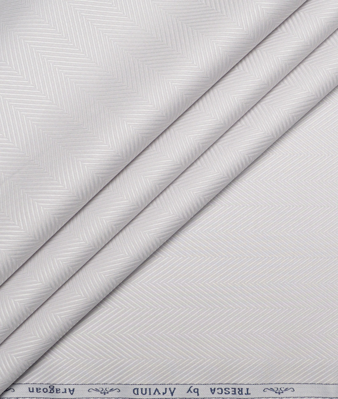 Tresca by Arvind Cotton Striped Shirting Fabric (Light Grey) Tresca by Arvind Cotton Striped Shirting Fabric (Light Grey)