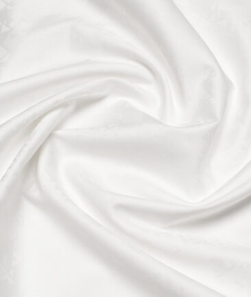 Tresca by Arvind 1 Ply 90's Giza Cotton Self Design Shirting Fabric (White)