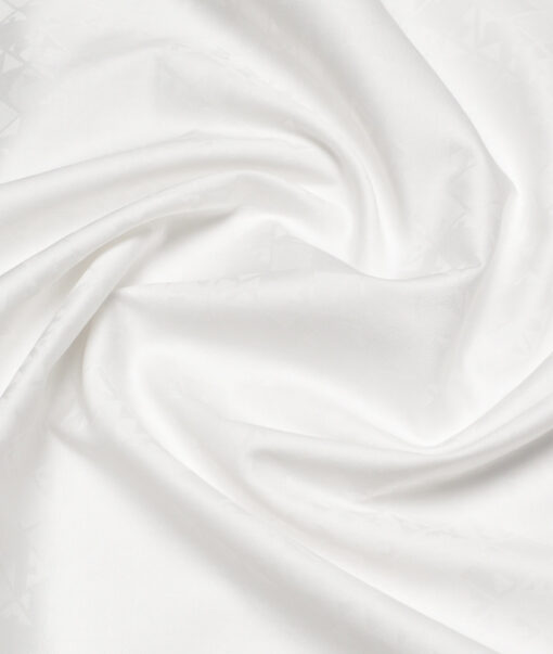 Tresca by Arvind 1 Ply 90's Giza Cotton Self Design Shirting Fabric (White)