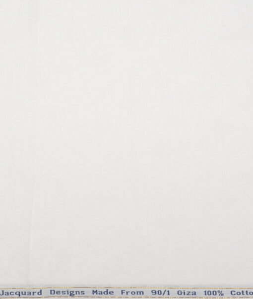 Tresca by Arvind 1 Ply 90's Giza Cotton Self Design Shirting Fabric (White)