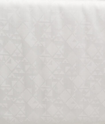 Tresca by Arvind 1 Ply 90's Giza Cotton Self Design Shirting Fabric (White)