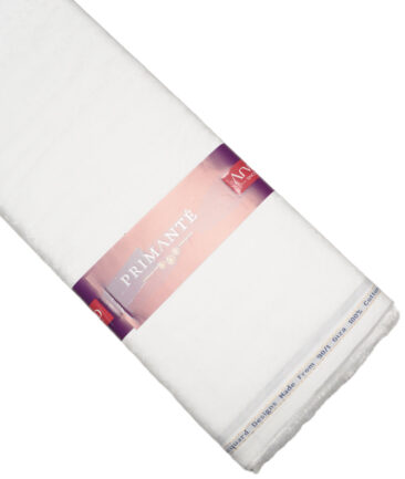 Tresca by Arvind 1 Ply 90's Giza Cotton Self Design Shirting Fabric (White)