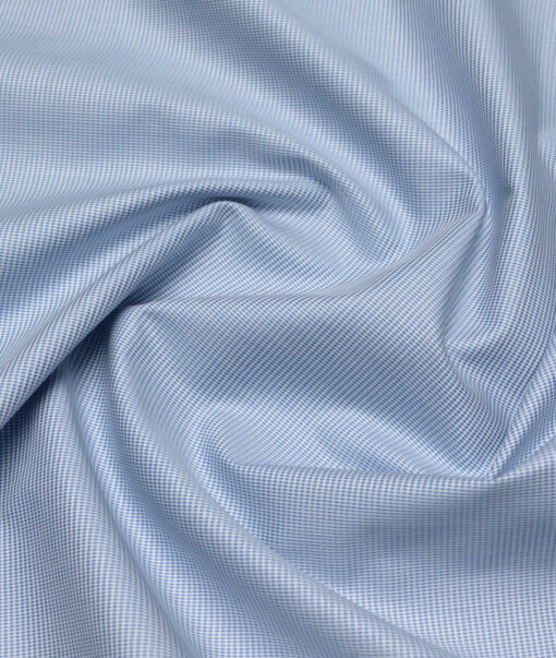 Primante by Arvind 1 Ply 90's Supima Cotton Structured Shirting Fabric (Blue)