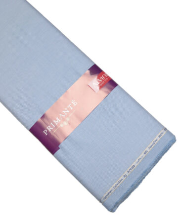 Primante by Arvind 1 Ply 90's Supima Cotton Structured Shirting Fabric (Blue)