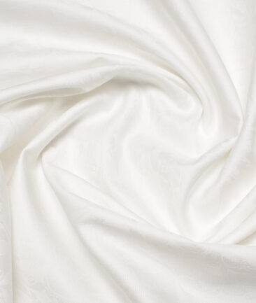 Primante by Arvind 1 Ply 90's Giza Cotton Self Design Shirting Fabric (White)
